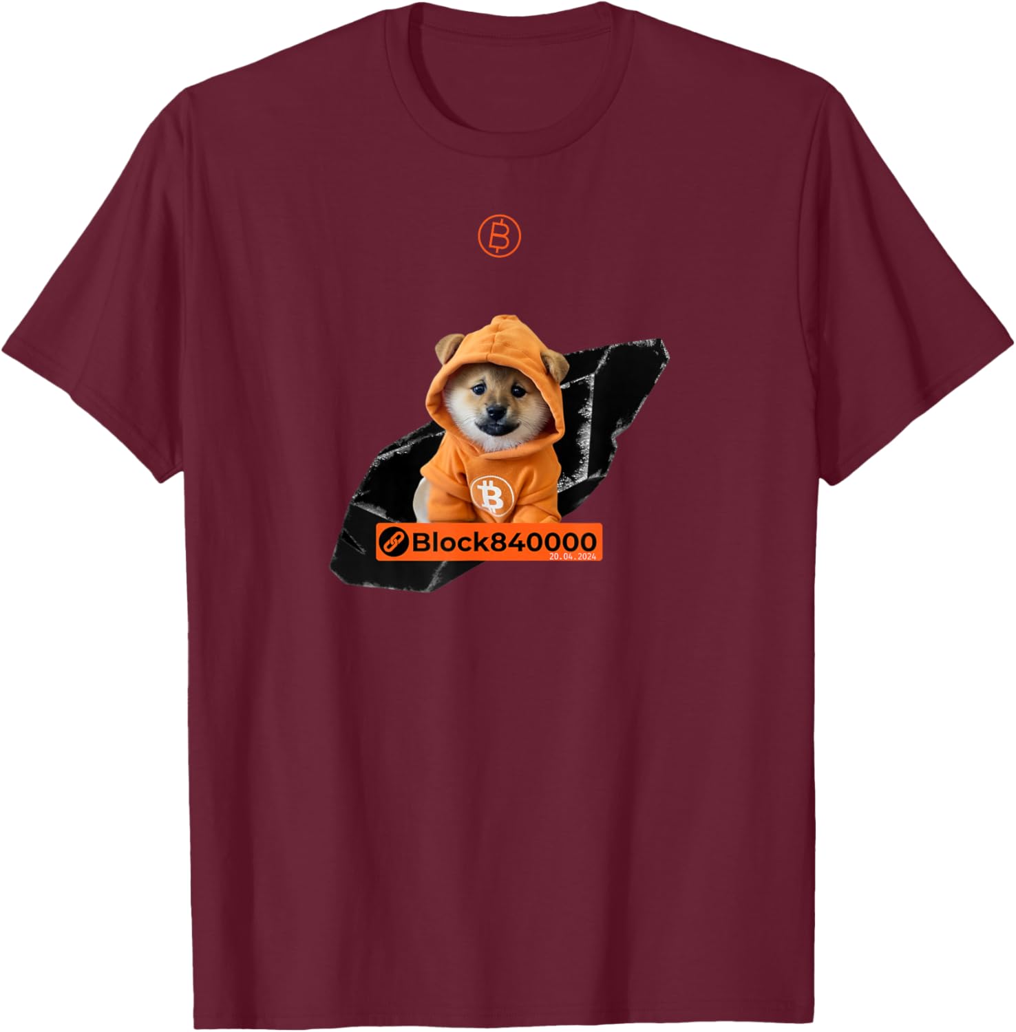Bitcoin Runes - DOG GO TO THE MOON - #DOG T-Shirt - T-Shirt | Maroon