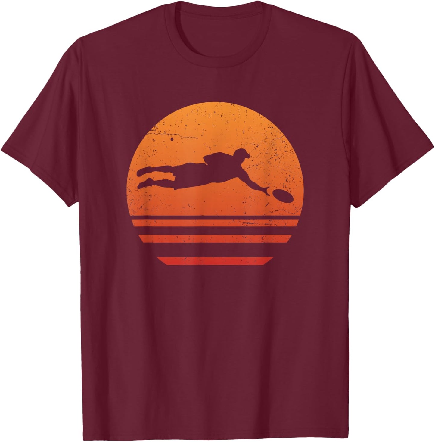 Vintage Ultimate Frisbee Player T-Shirt - T-Shirt | Maroon