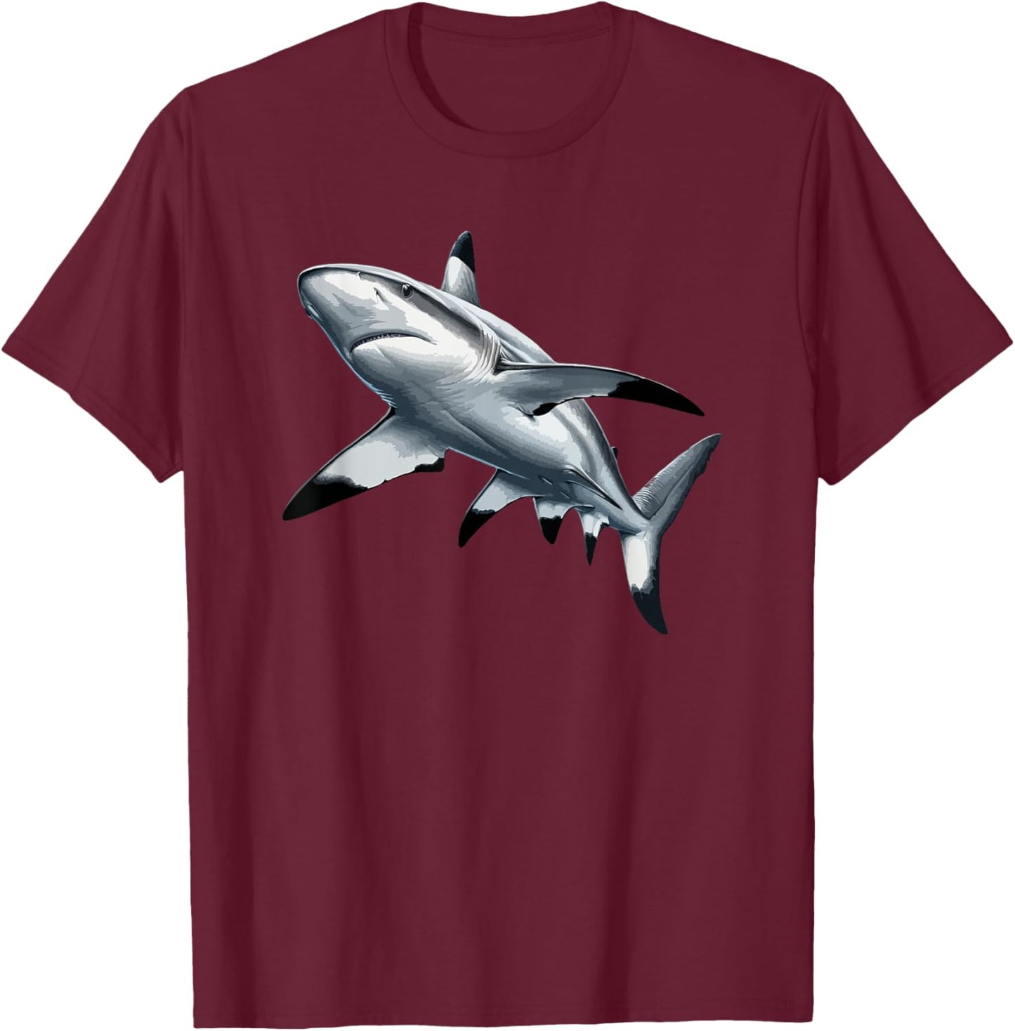 Shark Graphic Shark Lover Vintage Black Tip Reef Shark T-Shirt - T-Shirt | Maroon