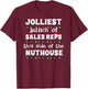 Funny Christmas Jolliest Bunch of Sales Reps Matching Work T-Shirt - T-Shirt | Maroon