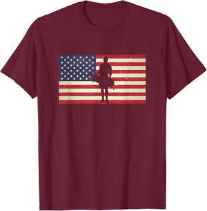 Distressed USA American Flag Golf Caddie Caddy Patriotic Women Men T-Shirt - T-Shirt | Maroon