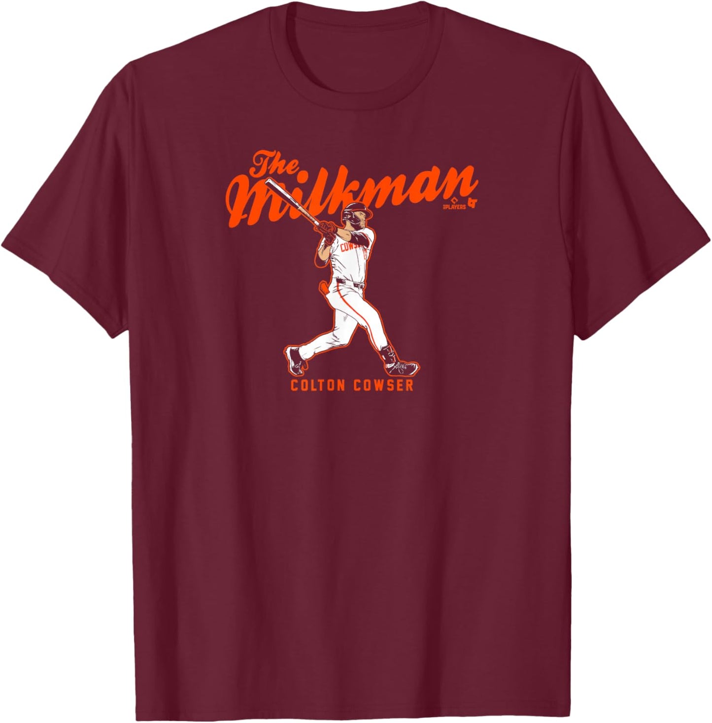 Colton Cowser - The Milkman - Baltimore Baseball T-Shirt - T-Shirt | Maroon