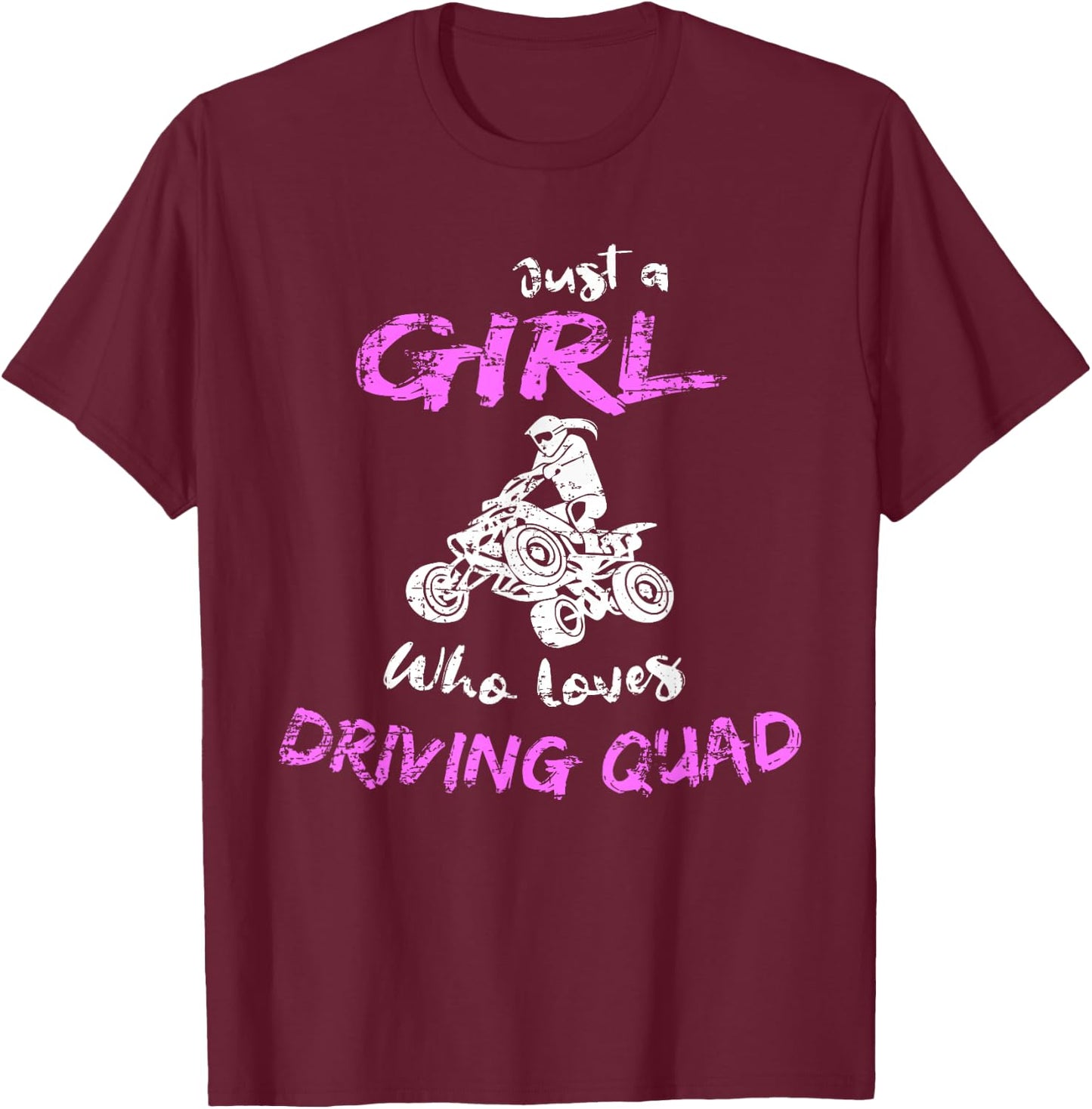 Lustgie Quad Girl Geschenkidee Women's & Girls' ATV Motorsport - Black, Small, Short Sleeve T-Shirt - T-Shirt | Maroon