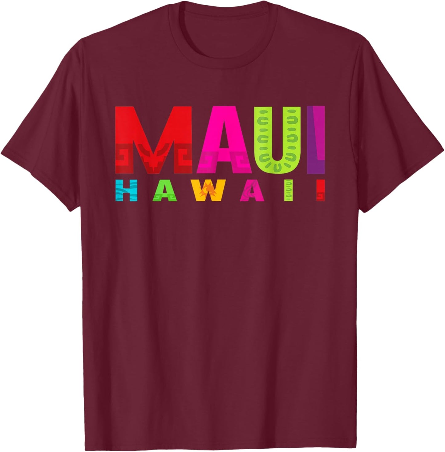 Surf Maui Hawaii Island Hawaiian Beach Surfing Aloha Surfer T-Shirt - T-Shirt | Maroon