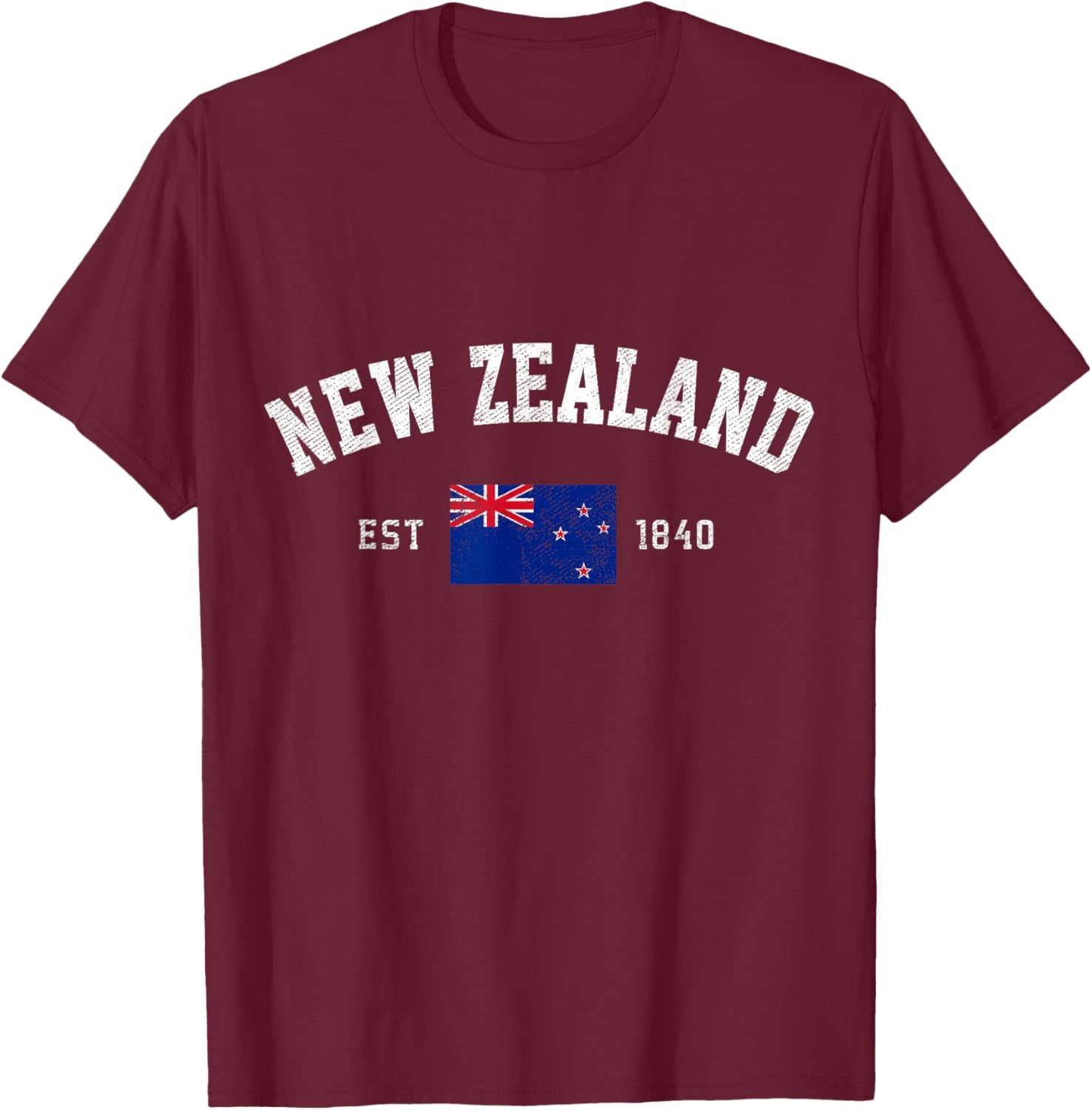 New Zealand Est. 1840 Kiwi Flag Independence Day T-Shirt - T-Shirt | Maroon