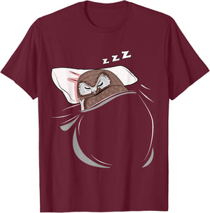Owl Sleeping Animal Pajamas Nap PJs Outfit Gift Owl T-Shirt - T-Shirt | Maroon