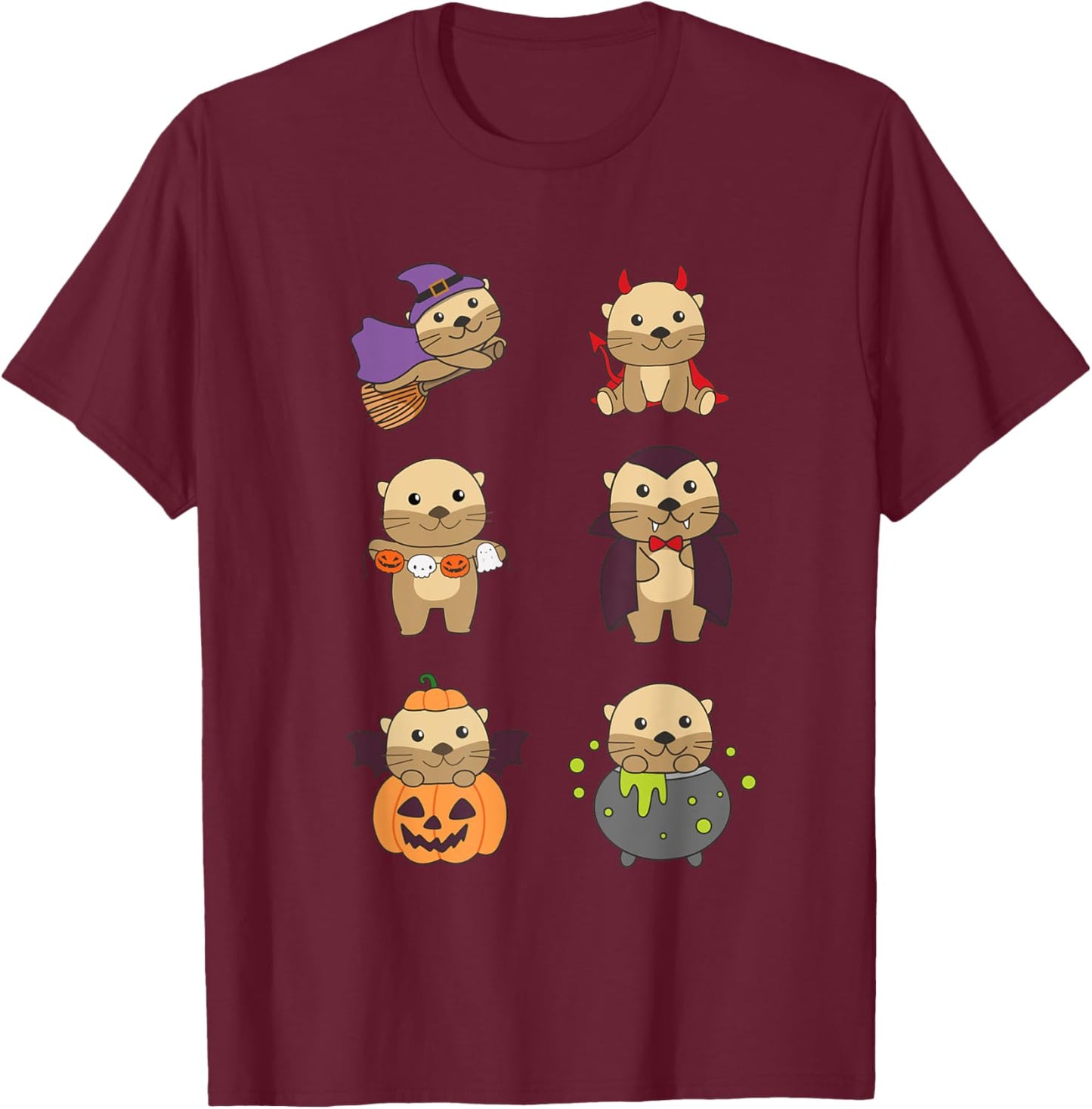 Otter Halloween Costume Otter Halloween T-Shirt - T-Shirt | Maroon