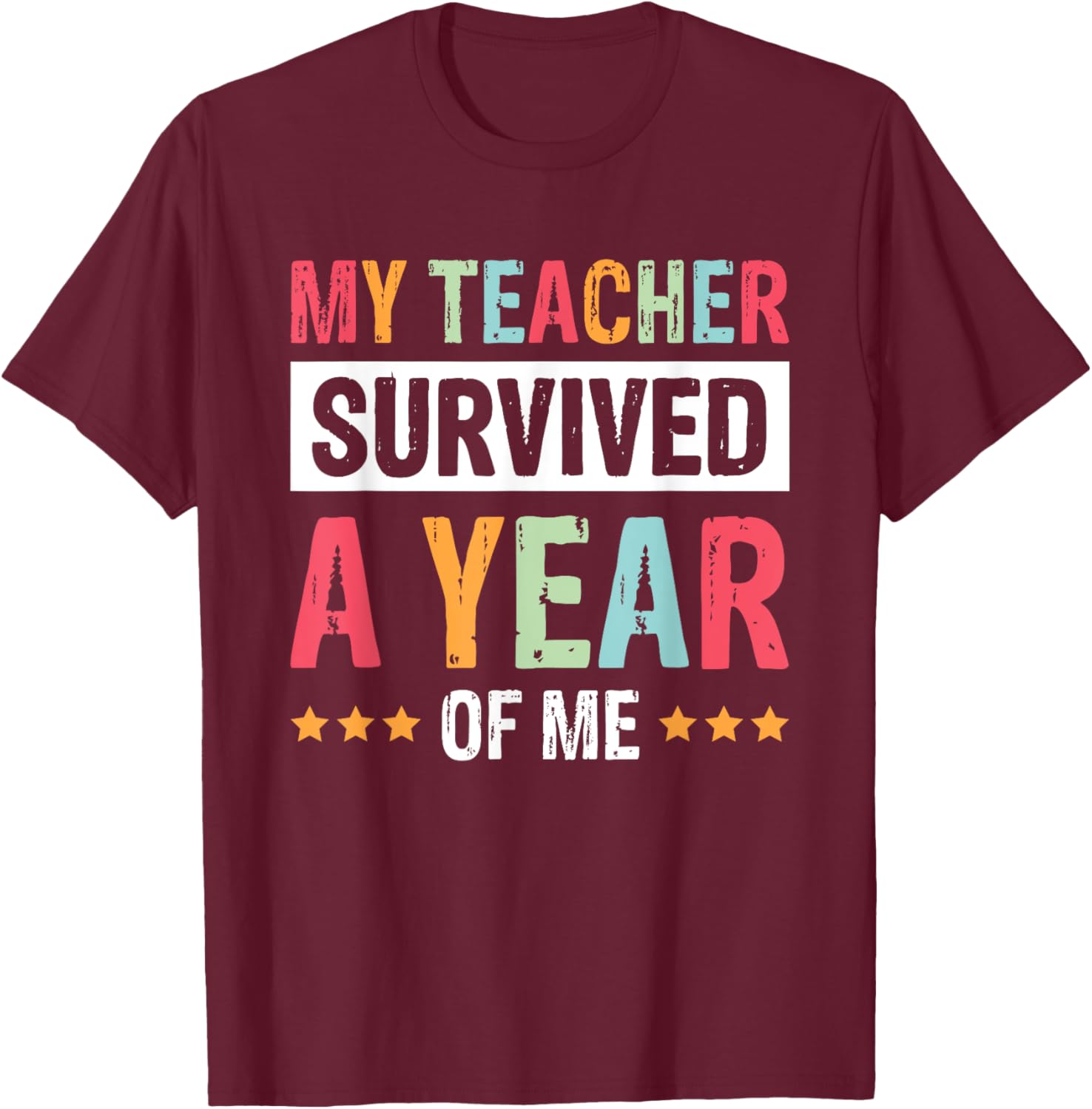 My Teacher Survived A Year Of Me Women Kids T-Shirt - T-Shirt | Maroon