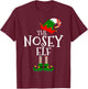 The Nosey Elf Costume Matching Family Group Gift Christmas T-Shirt - T-Shirt | Maroon