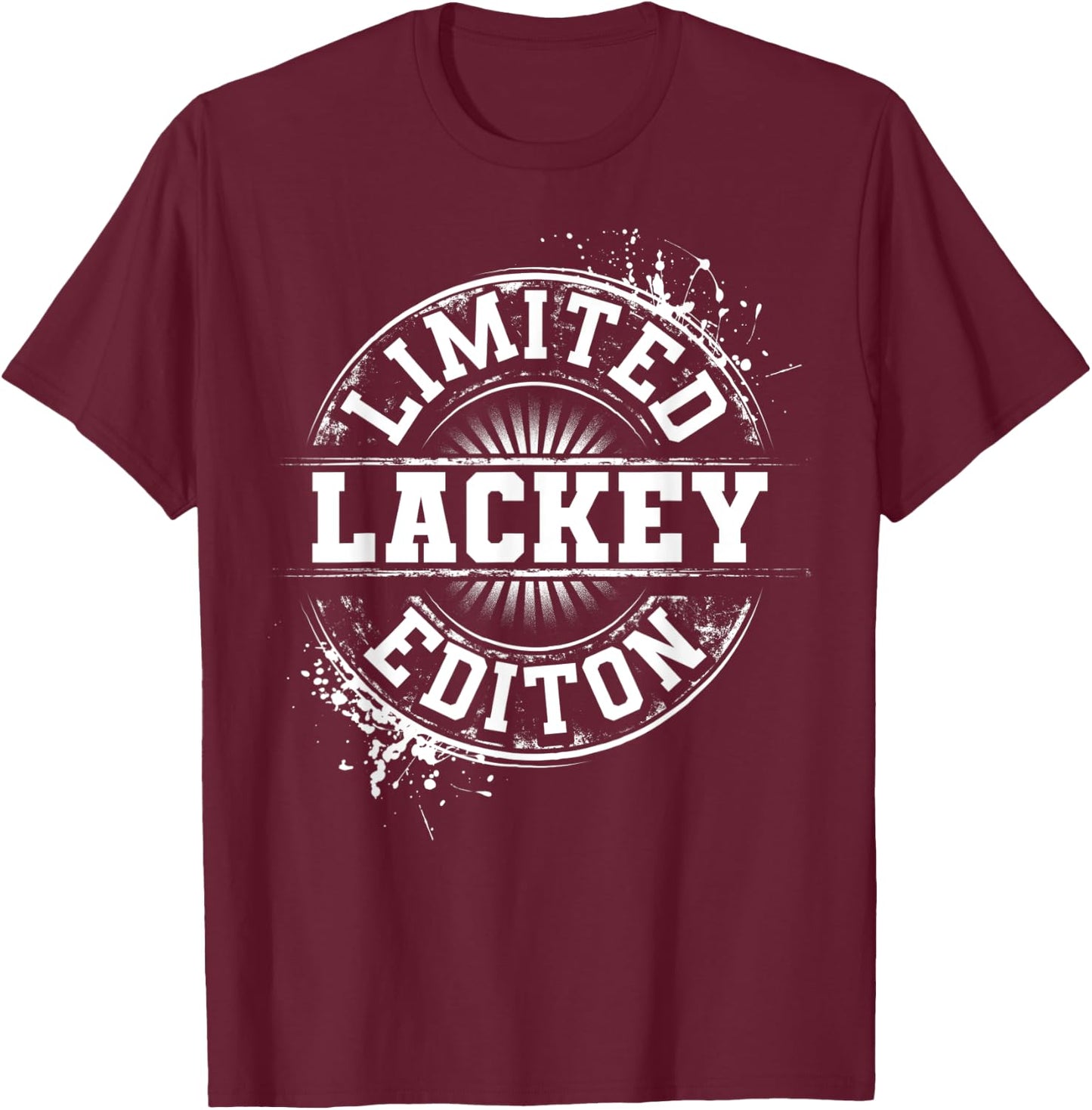 LACKEY Funny Surname Family Tree Birthday Reunion Gift T-Shirt - T-Shirt | Maroon