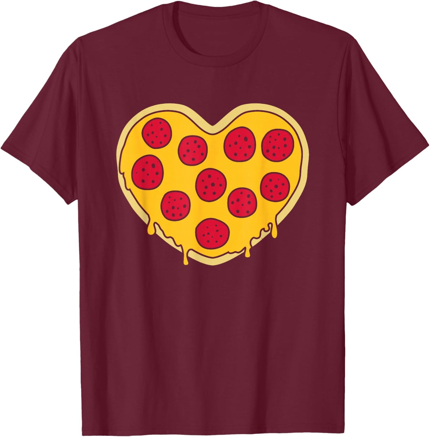 Pizza heart T-Shirt - T-Shirt | Maroon