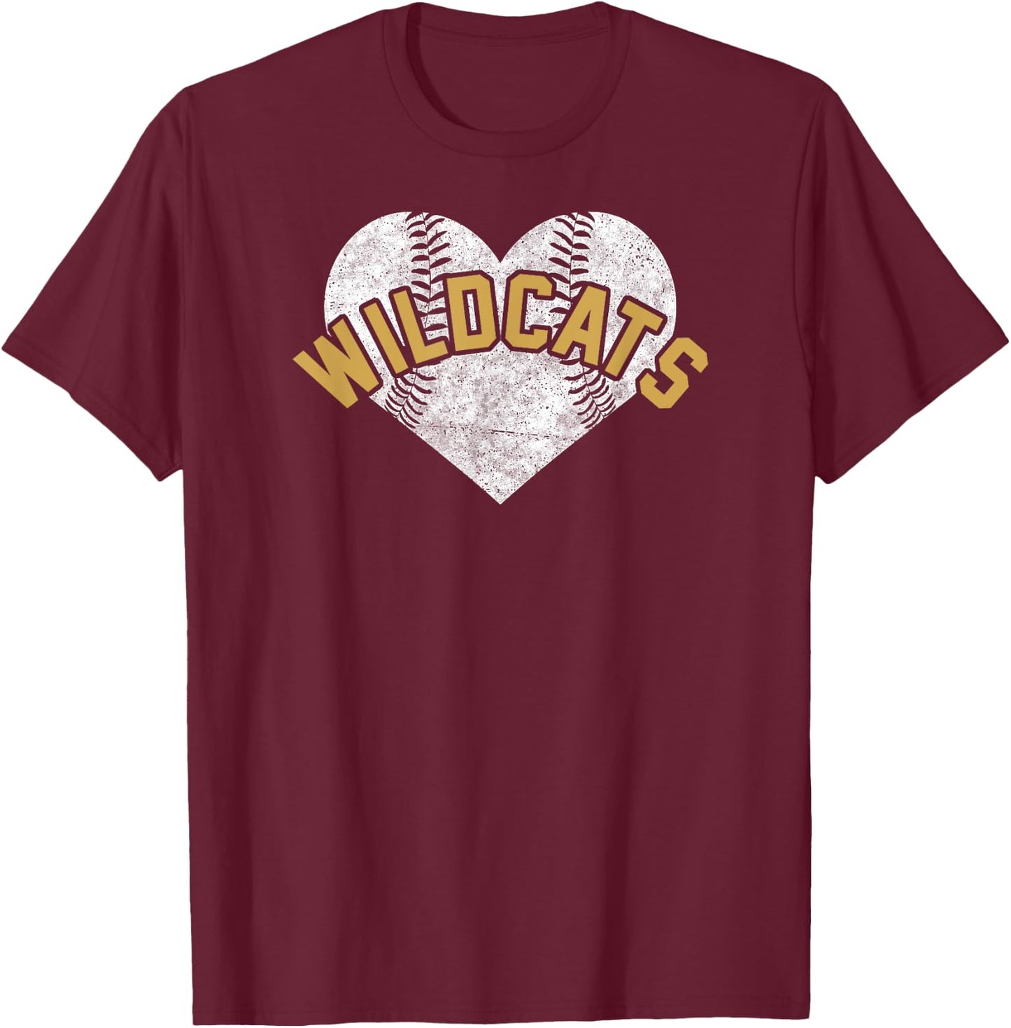 Wildcats Baseball Softball High School Team Mascot Mom T-Shirt - T-Shirt | Maroon