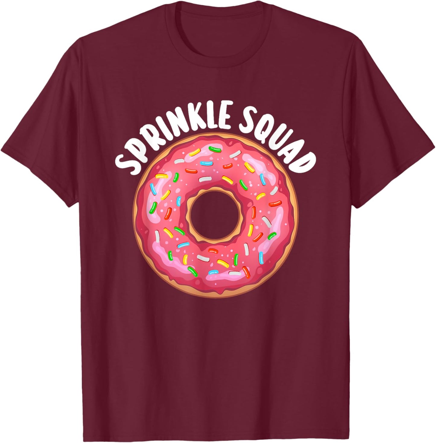 Cool Donut Art Women Kids Donut Squad Doughnut Donut T-Shirt - T-Shirt | Maroon