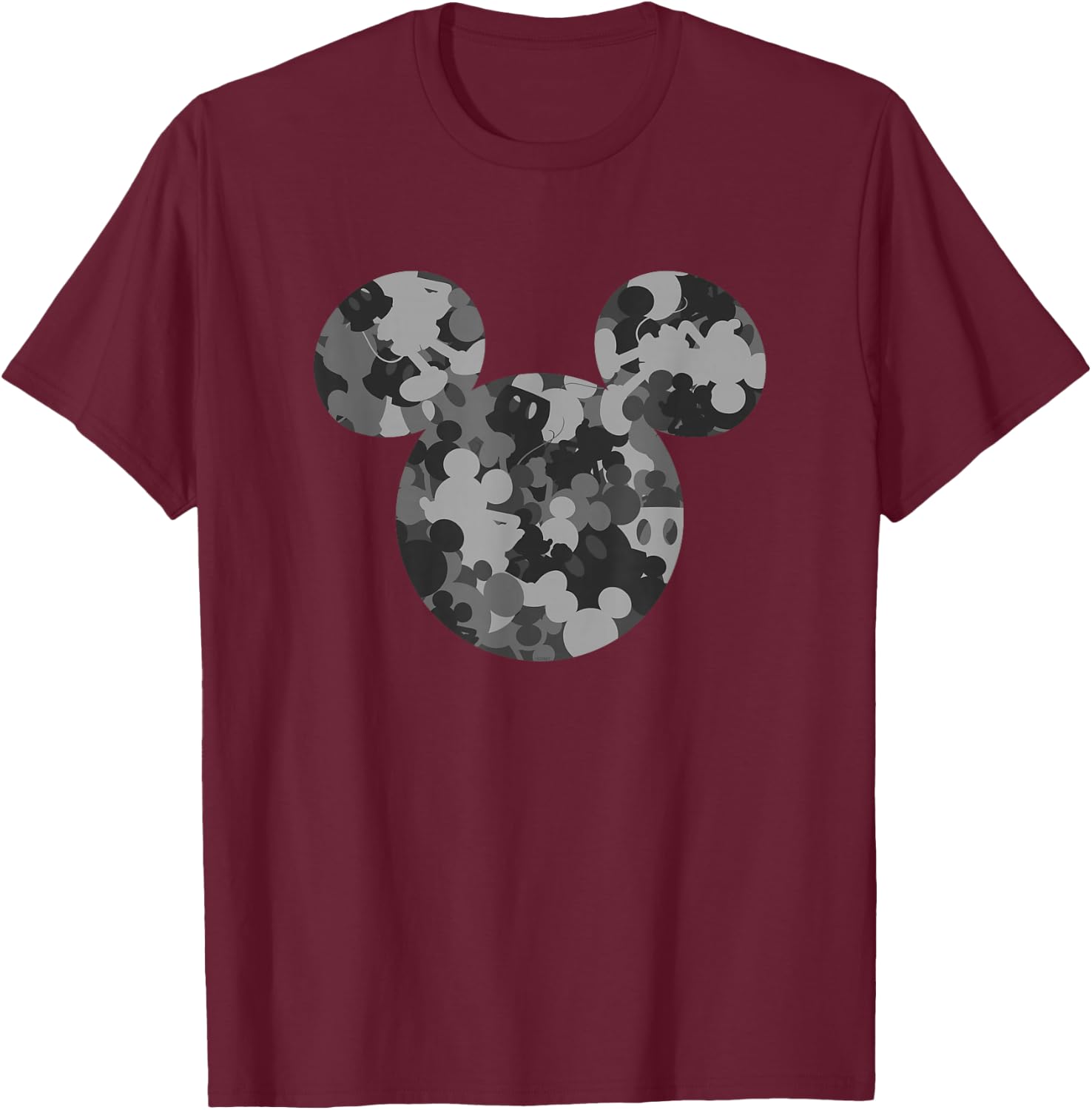 Disney Mickey Camo Gray T-Shirt - T-Shirt | Maroon