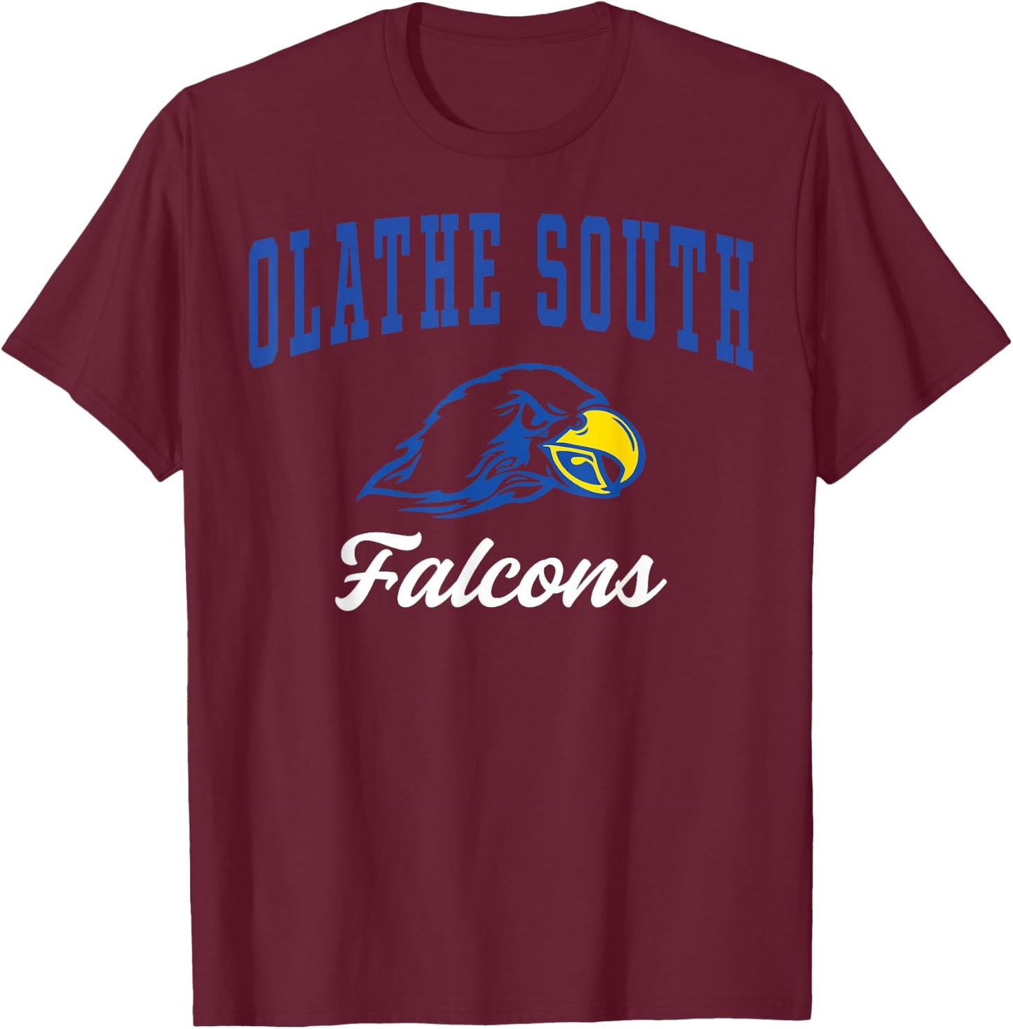 Olathe South High School Falcons C3 T-Shirt - T-Shirt | Maroon