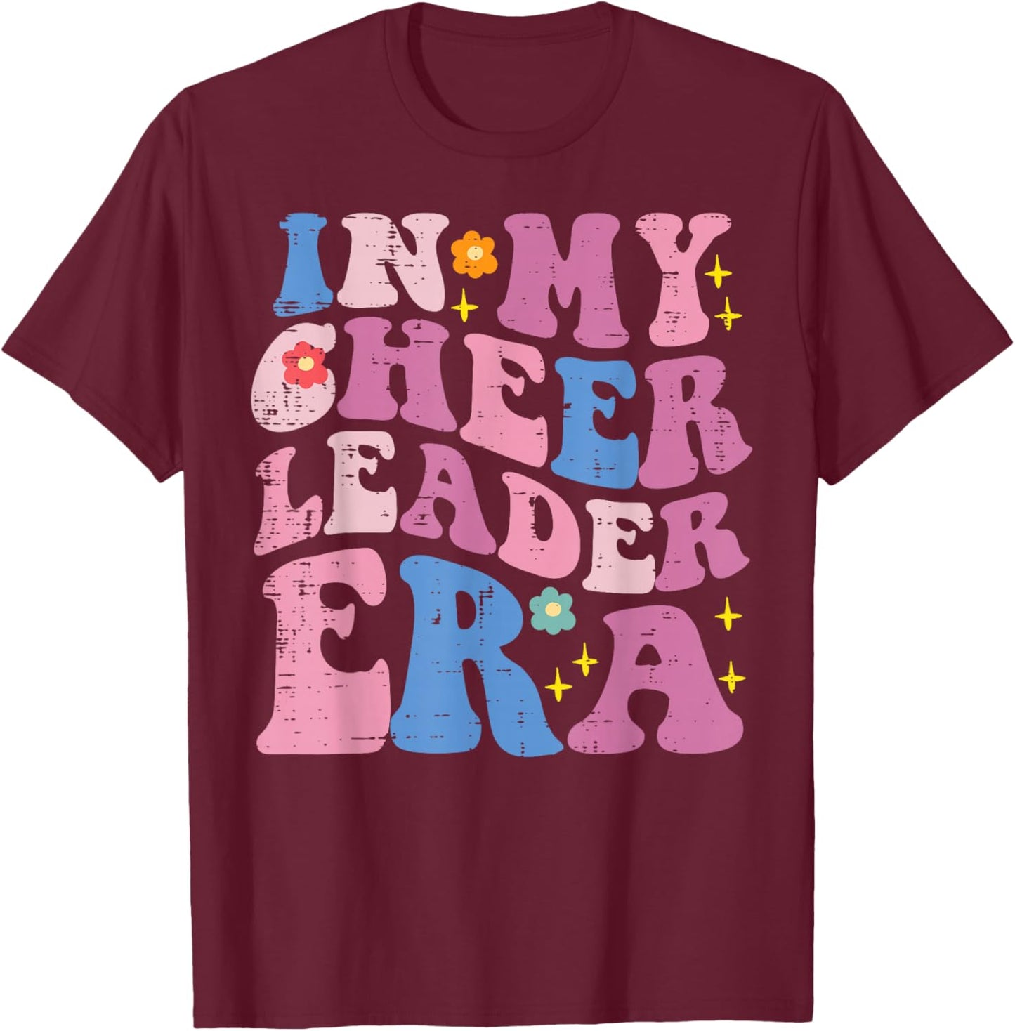 In My Cheerleader Era Retro Cheerleading Women Girls Kids T-Shirt - T-Shirt | Maroon