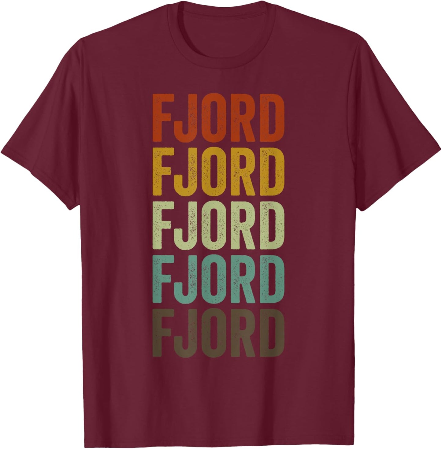 Fjord Horse Retro T-Shirt - T-Shirt | Maroon