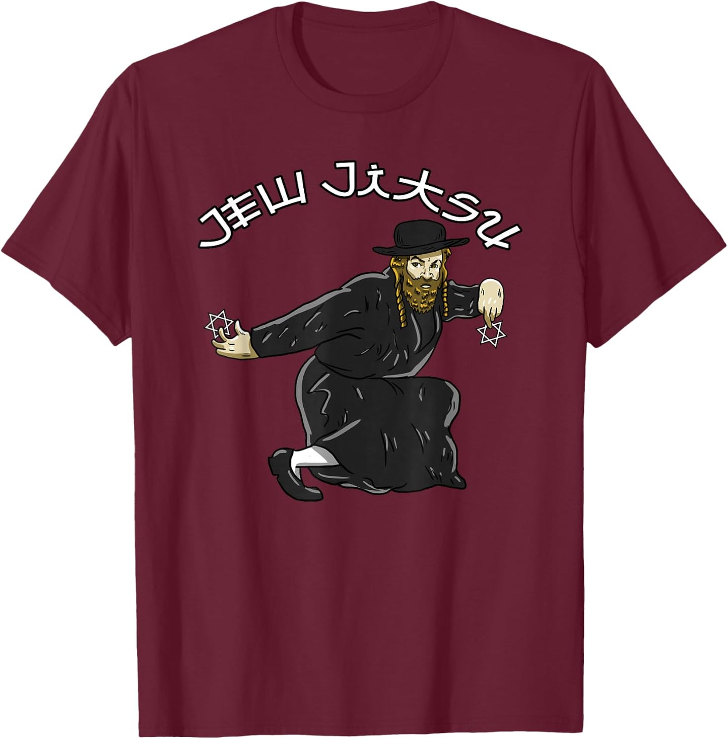 Jew Jitsu Karate Funny Hanukkah Jiu Jitsu Martial Arts Gift T-Shirt - T-Shirt | Maroon