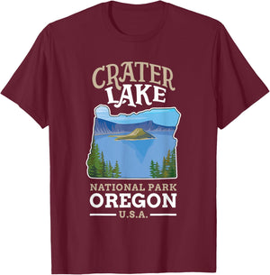 Crater Lake National Park US Oregon T-Shirt - T-Shirt | Maroon