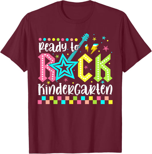 Ready To Rock Kindergarten Back To School Kinder Boys Kids T-Shirt - T-Shirt | Maroon