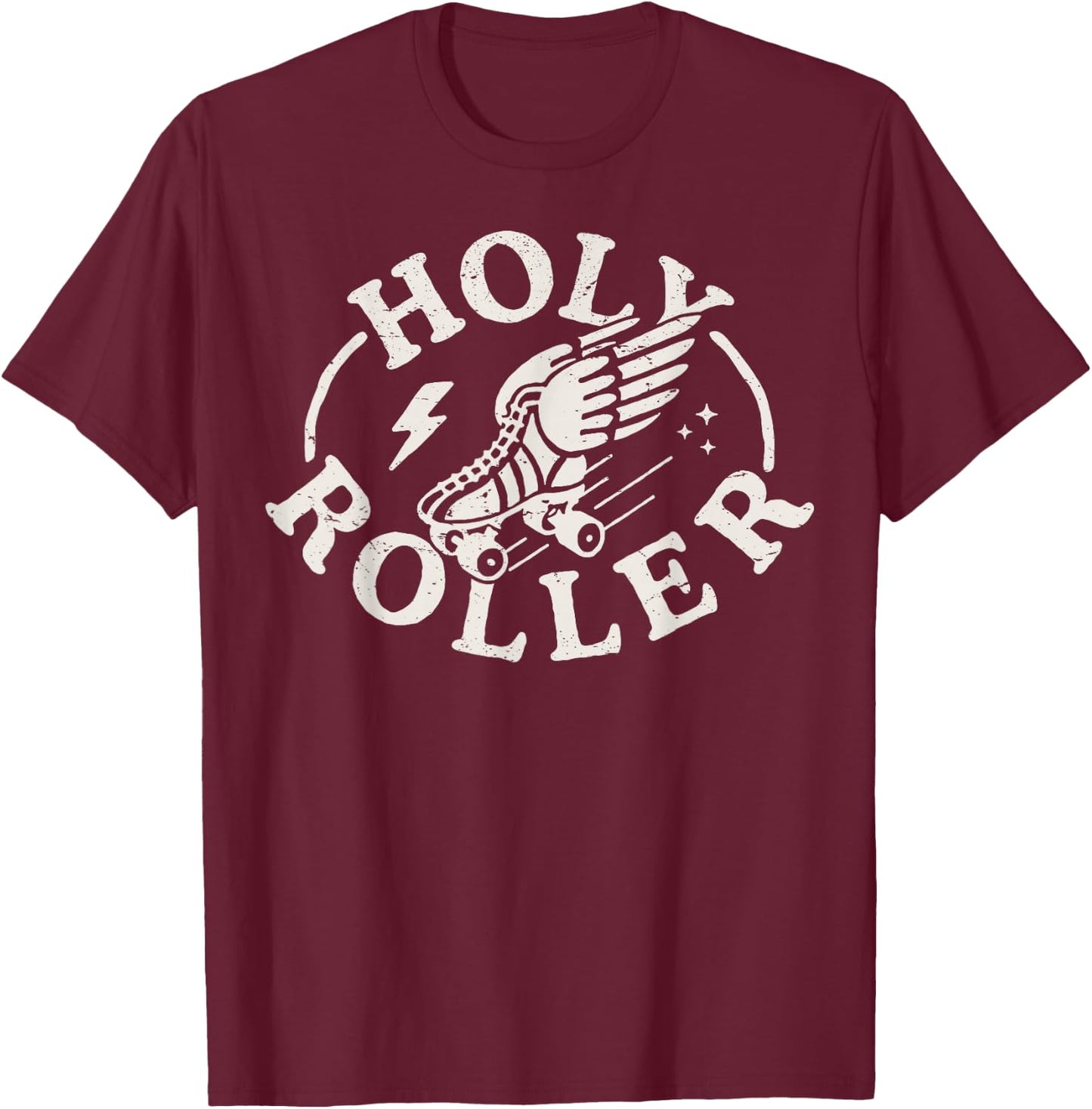 Holy Roller Skating Skater Skate Shoes Retro Vintage 70s/80s T-Shirt - T-Shirt | Maroon