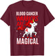 Blood Cancer Warrior Magical Unicorn Red Ribbon Liquid Tumor T-Shirt - T-Shirt | Maroon
