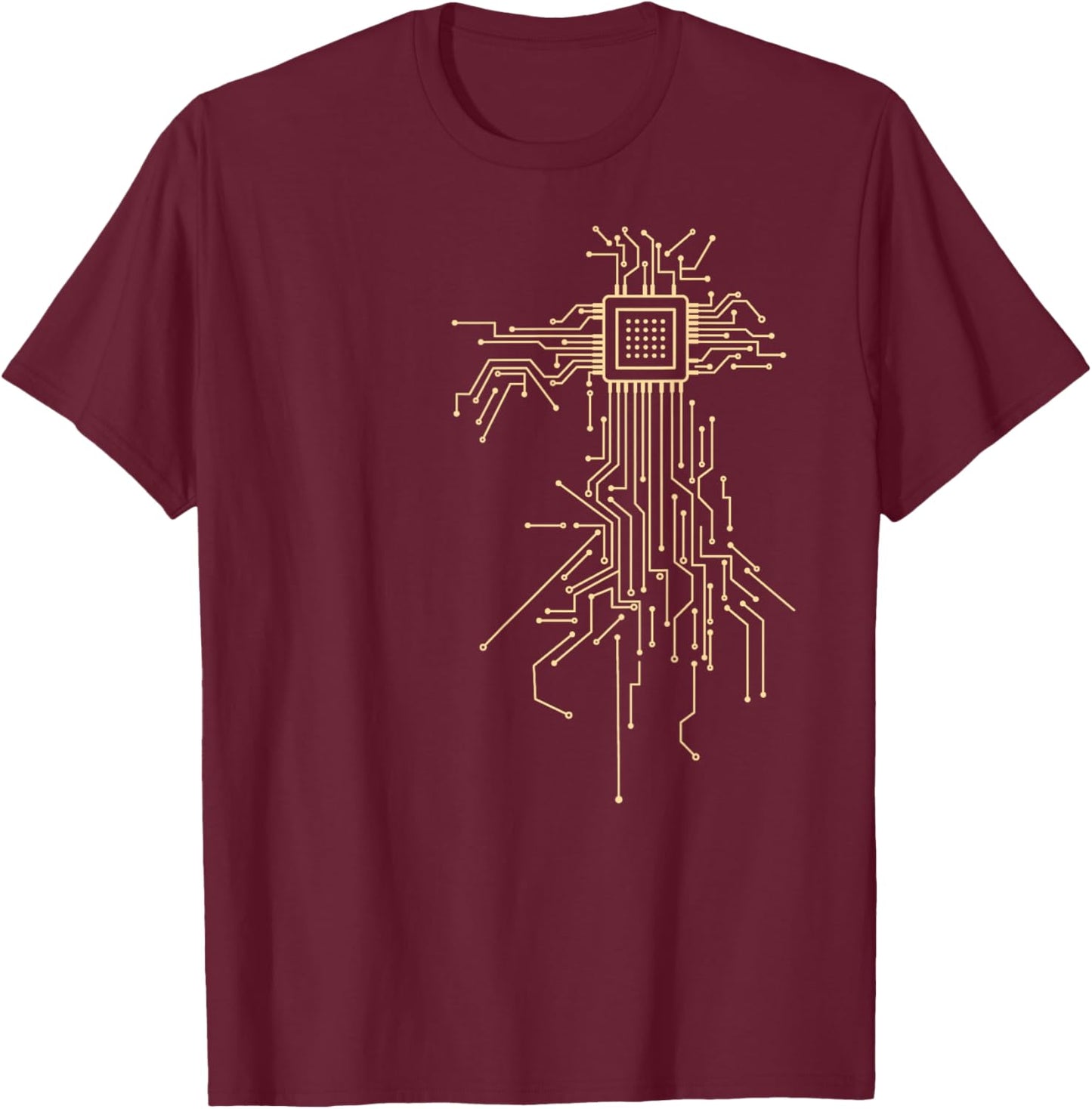 Cyborg Heart Chipset Semiconductor Programmer T-Shirt - T-Shirt | Maroon