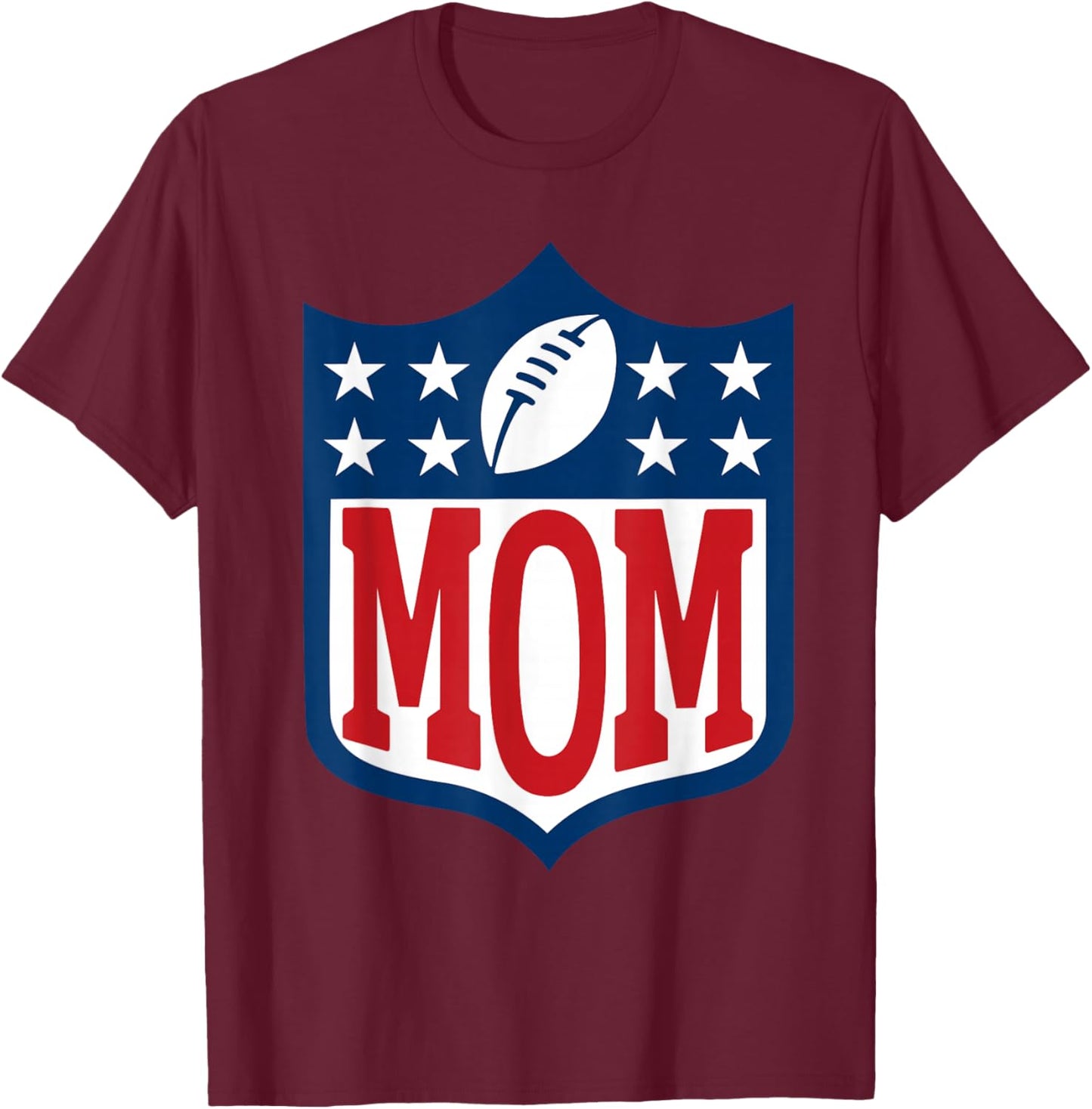 Mom American Football Happy Birthday Family Matching Retro T-Shirt - T-Shirt | Maroon
