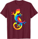 Tie Dye Gecko Rainbow Print Lizard Pet Hippie Peace Gift T-Shirt - T-Shirt | Maroon