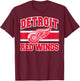 Detroit Red Wings Stripe Black Officially Licensed T-Shirt - T-Shirt | Maroon
