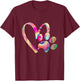 Tie Dye Love Dog Paw Print Animal Paw Dog Lover Men Women Kids T-Shirt - T-Shirt | Maroon