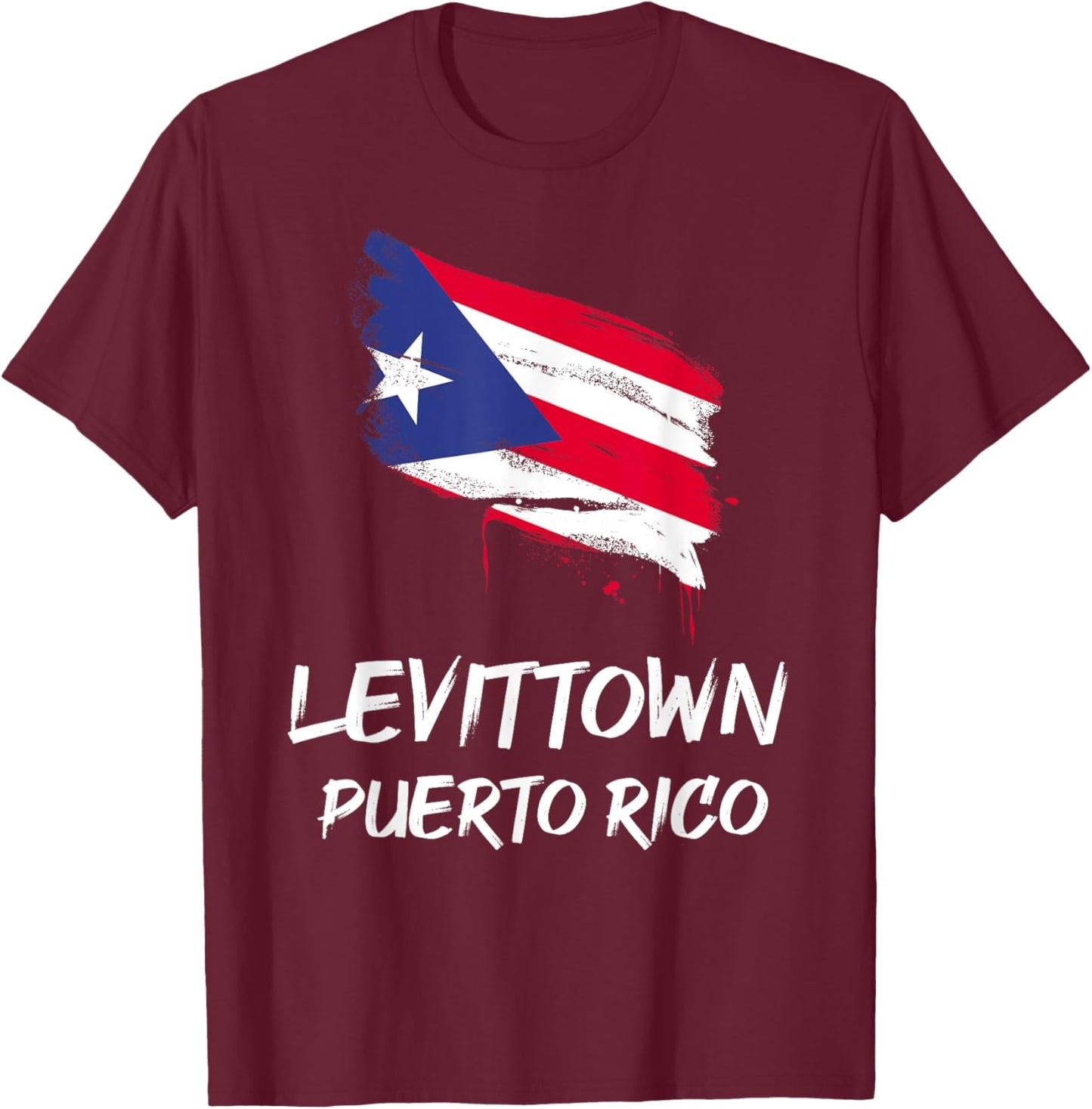 Levittown Puerto Rico PR Puerto Rican Heritage Flag T-Shirt - T-Shirt | Maroon