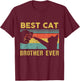 Best Cat Brother Ever Vintage Cats Happy Father's Day T-Shirt - T-Shirt | Maroon