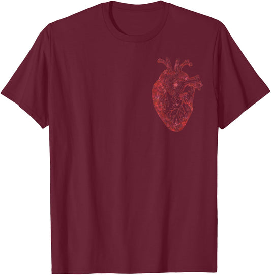 Human Heart - Anatomical Heart - True Love - Anatomy T-Shirt - T-Shirt | Maroon