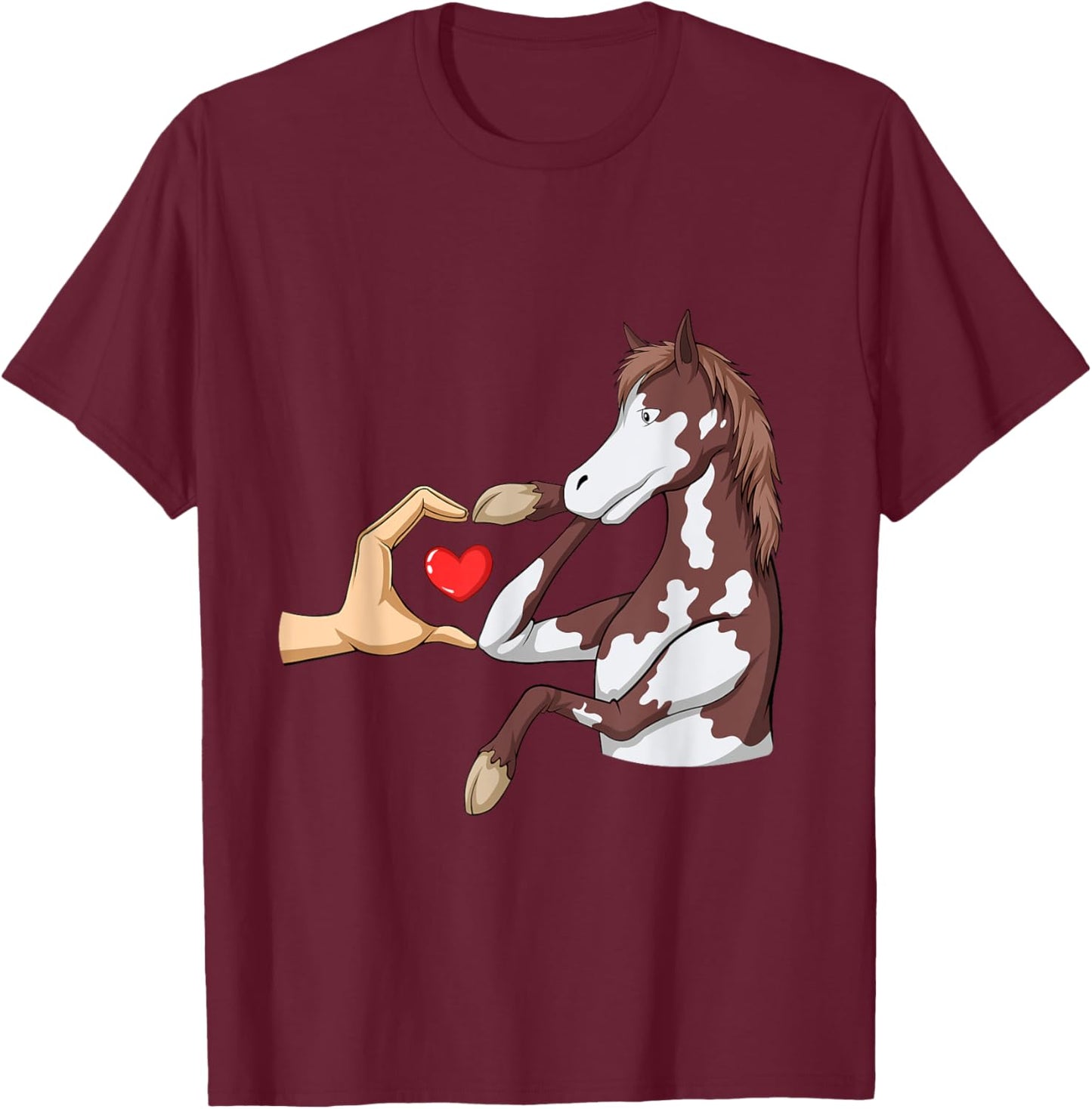 Horseback Rancher Horses Equestrian American Paint Horse T-Shirt - T-Shirt | Maroon