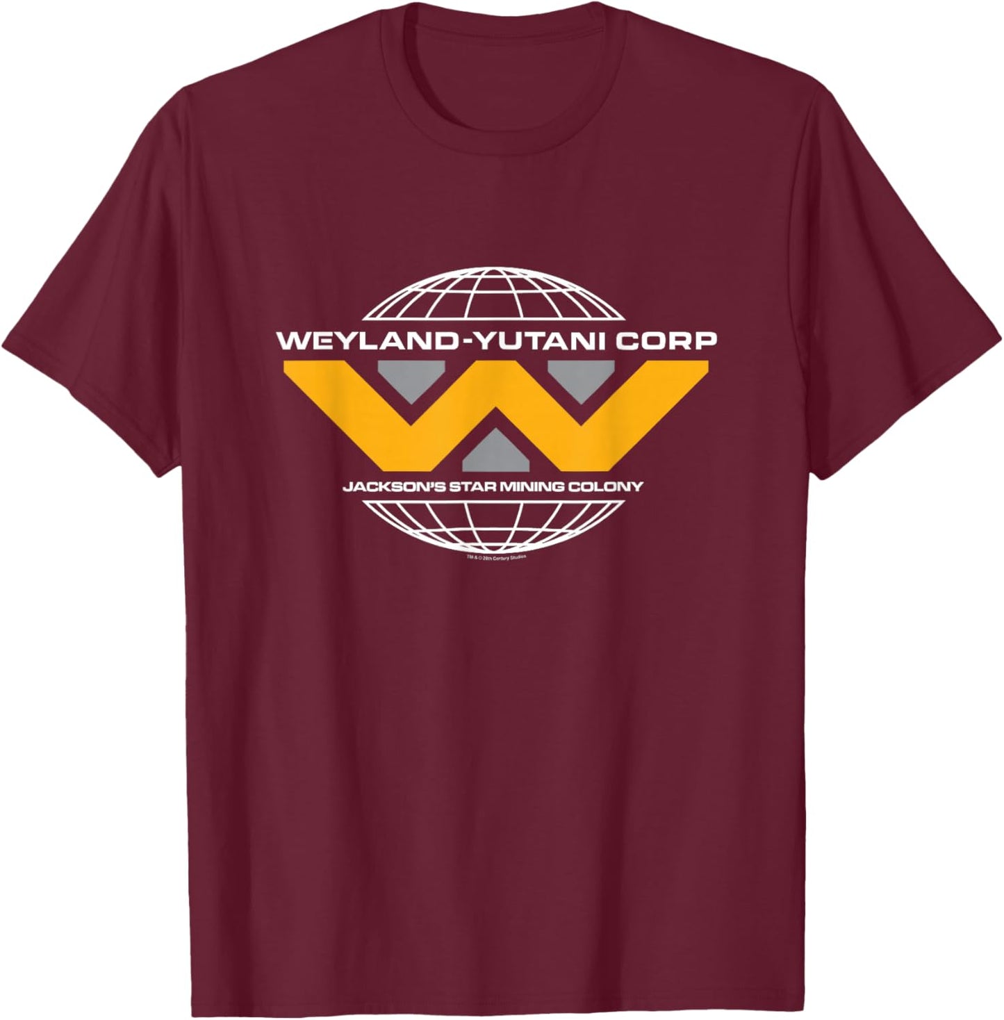 Alien: Romulus Weyland Yutani Corp Mining Colony Badge T-Shirt - T-Shirt | Maroon