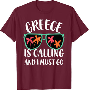 Greece Is Calling and I Must Go And Kids T-Shirt - T-Shirt | Maroon