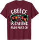 Greece Is Calling and I Must Go And Kids T-Shirt - T-Shirt | Maroon