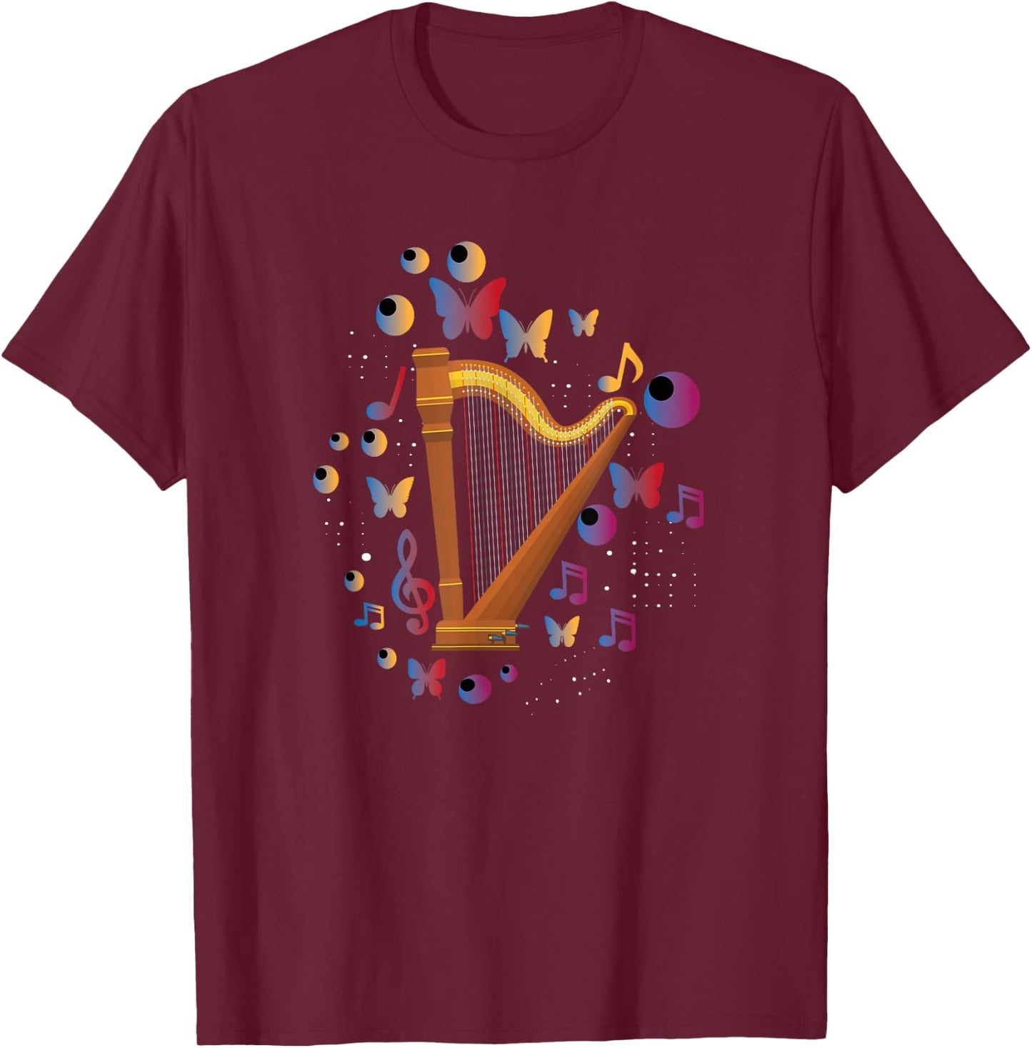 Great Harp Theme Gift Harp Players T-Shirt - T-Shirt | Maroon