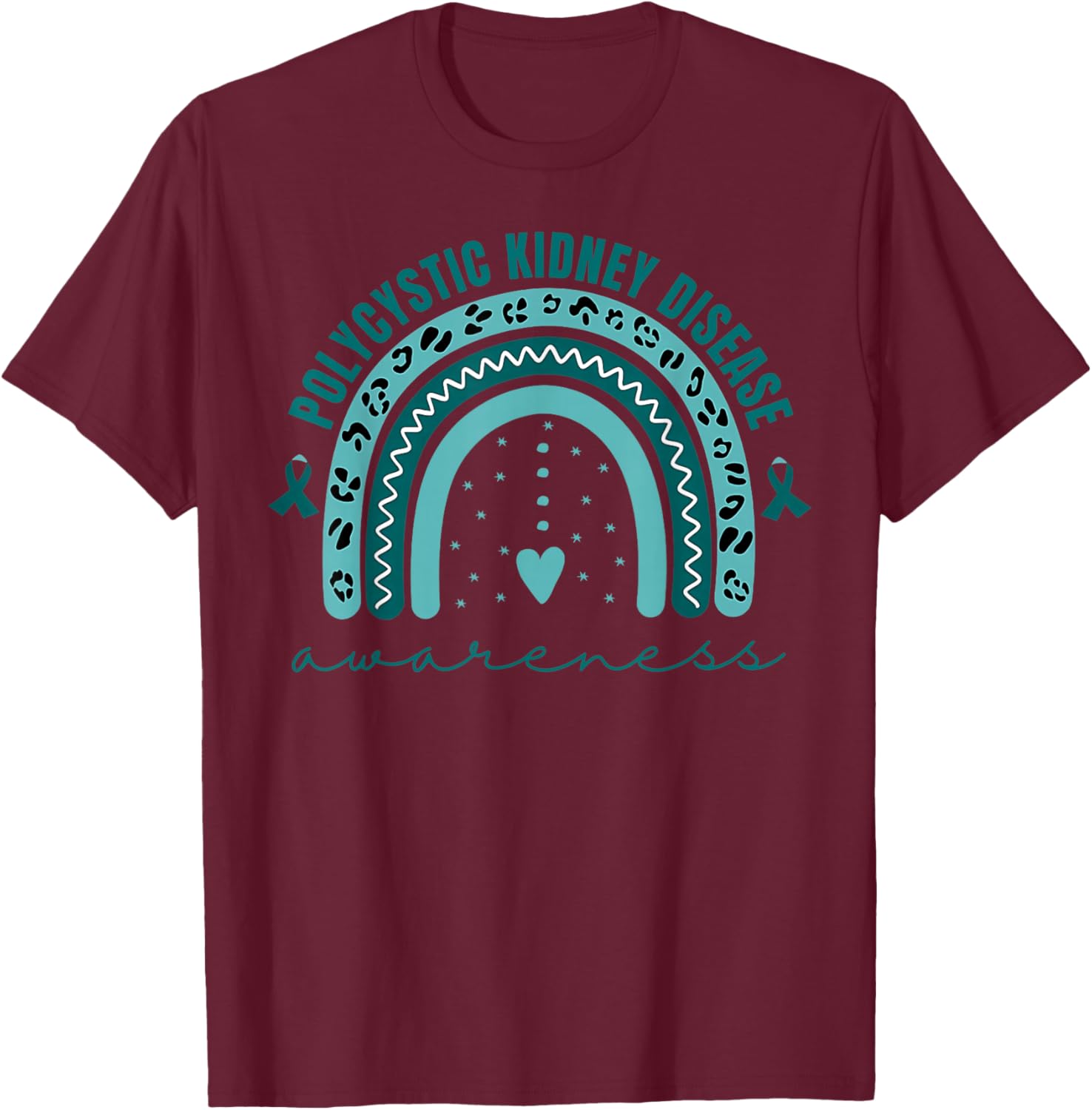Polycystic Kidney Disease Awareness PKD Journey Warrior T-Shirt - T-Shirt | Maroon