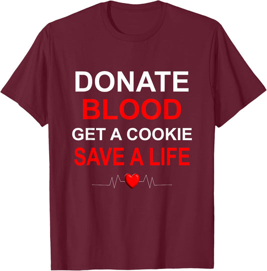 Donate Blood design Gift of life Give Blood T-Shirt - T-Shirt | Maroon
