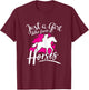 Just A Girl Who Loves Horses - Riding Equestrian T-Shirt - T-Shirt | Maroon