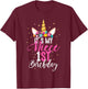 Its My Niece 1st Birthay Gift Girl Unicorn Birthday T-Shirt - T-Shirt | Maroon