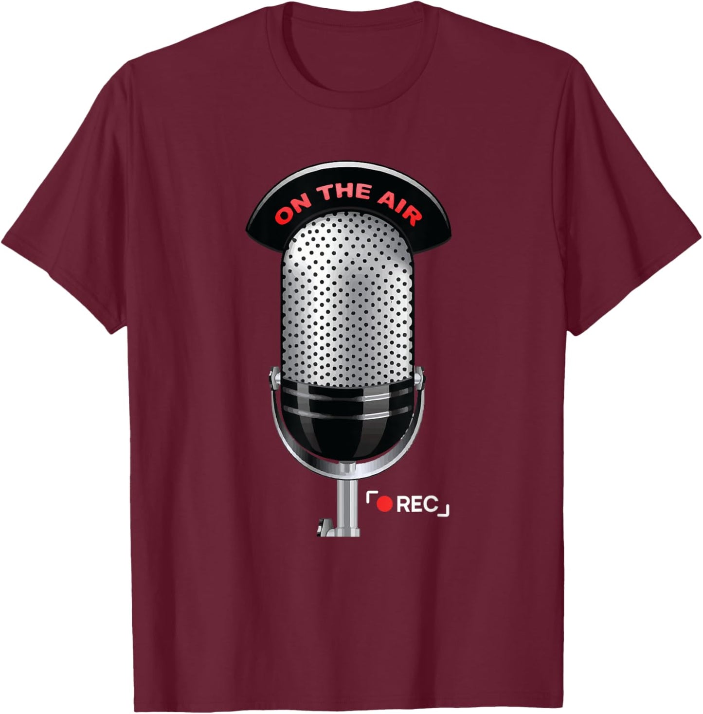 This Is My Podcast Mic Costume Funny Podcasters Halloween T-Shirt - T-Shirt | Maroon
