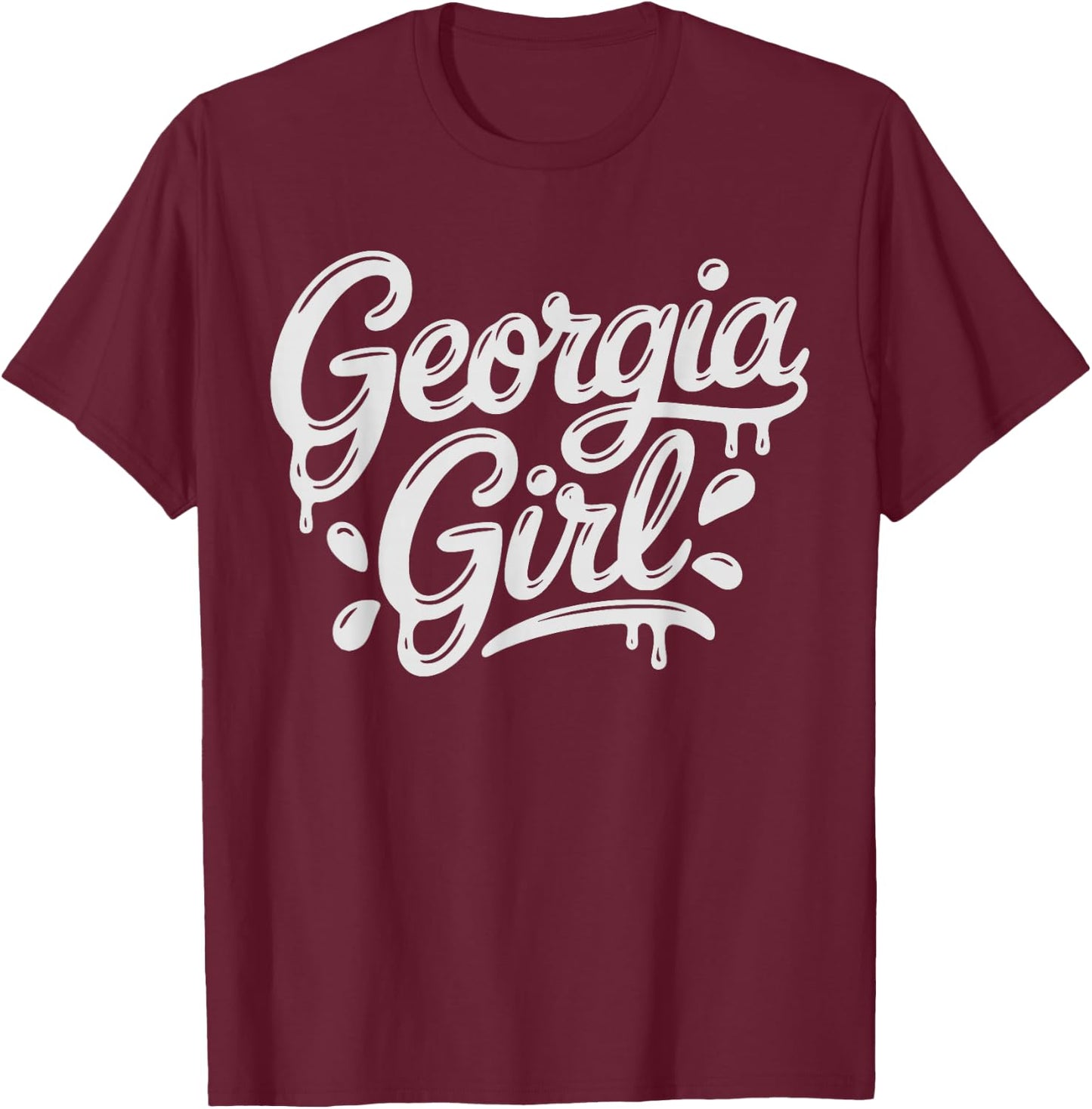 Georgia Girl State Grunge Local GA Girls T-Shirt - T-Shirt | Maroon