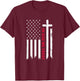 In God We Trust with Patriotic Vintage American Flag T-Shirt - T-Shirt | Maroon