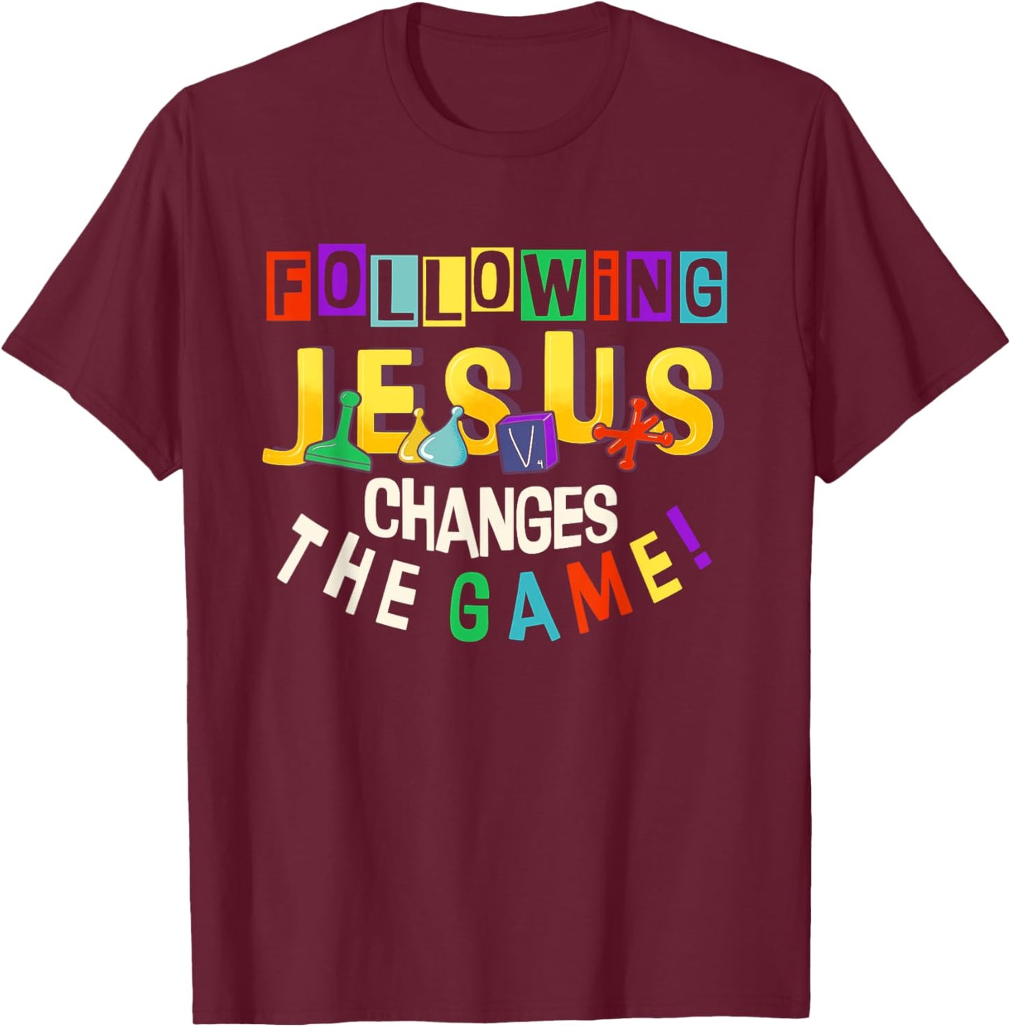 Following Jesus Changes The Game Vacation Bible School Crew T-Shirt - T-Shirt | Maroon