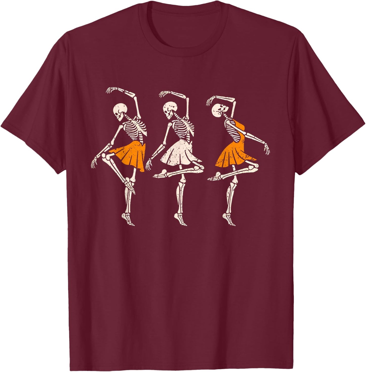 Spooky Skeleton ballet dance dress tutu For and girls T-Shirt - T-Shirt | Maroon