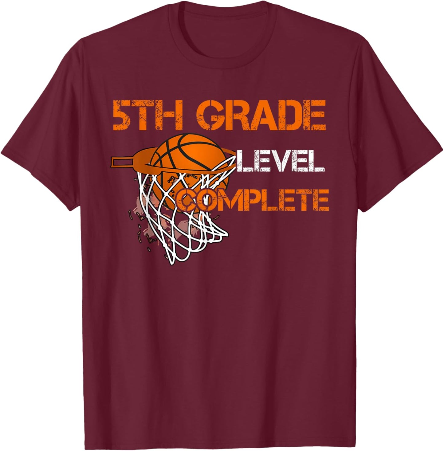 5th Grade Level Complete Basketball Back To School Boys T-Shirt - T-Shirt | Maroon