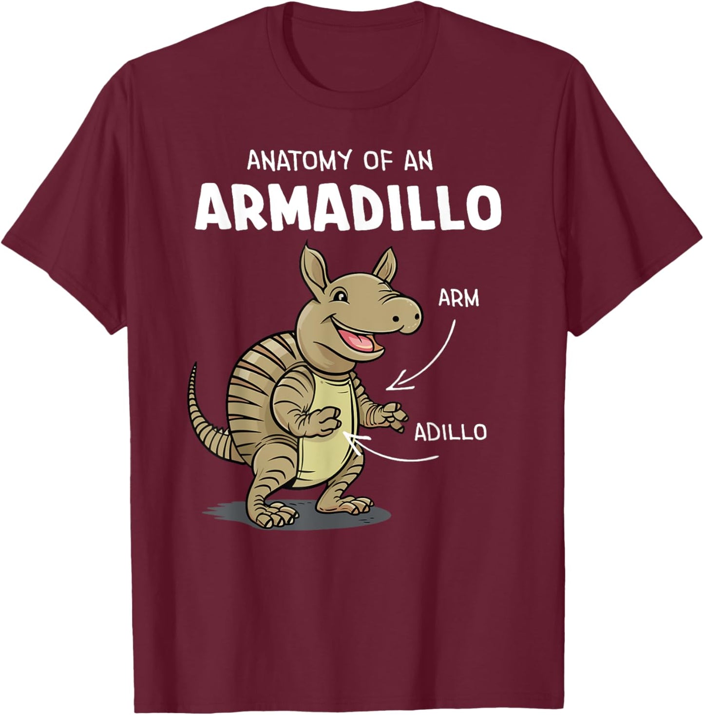 Anatomy of An Armadillo Funny T-Shirt - T-Shirt | Maroon